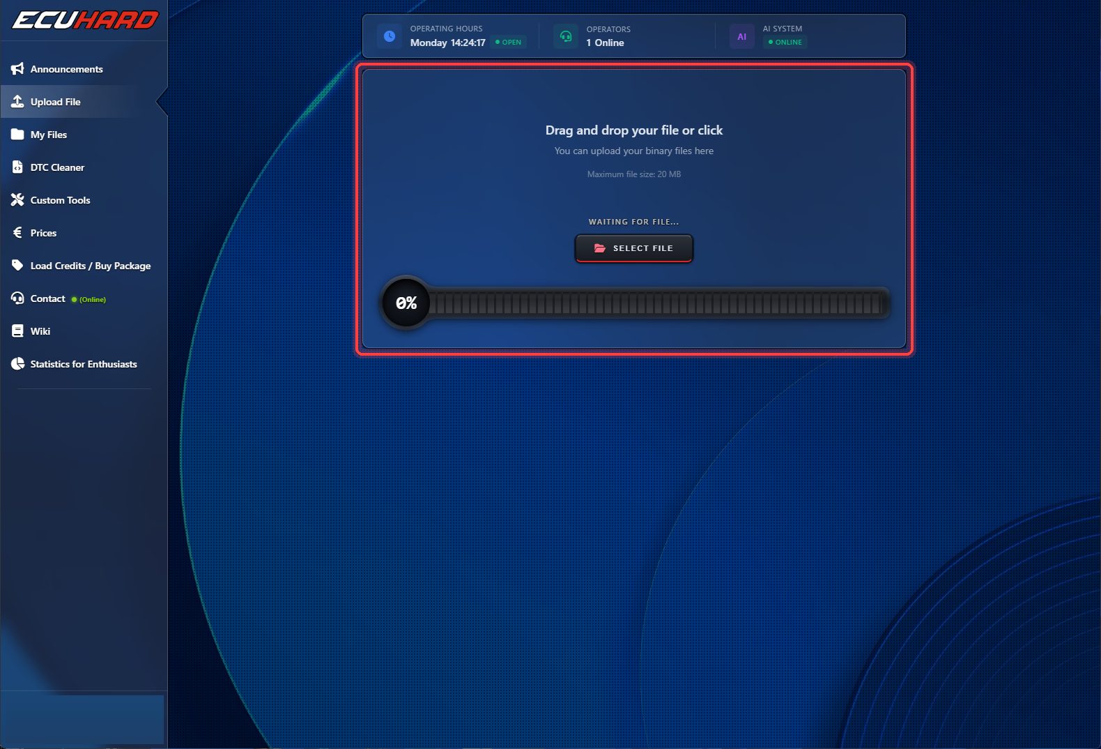 Upload your file
